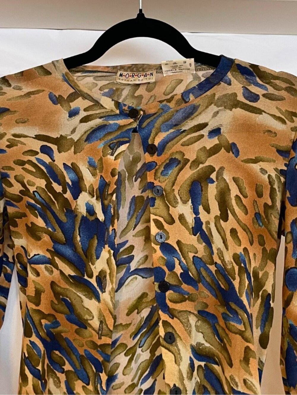 Vintage Morgan de Toi Abstract Print Button-Up Cardigan – Fits S/M